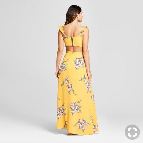 love @ first sight Dresses & Skirts - Floral ruffle wrap maxi dress